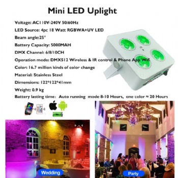 4X18W battery wireless mini par light