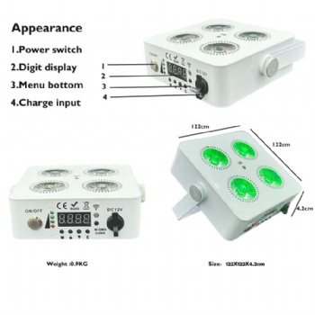 4X18W battery wireless mini par light